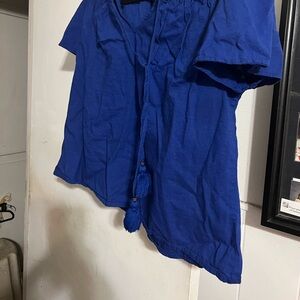 Knox Rose Royal Blue V-Neck Blouse